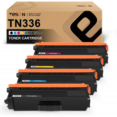 TESEN Compatible Toner Cartridge Replacement for Brother TN336 TN315 TN310 TN331 Set (Black Cyan Magenta Yellow 4 Packs)